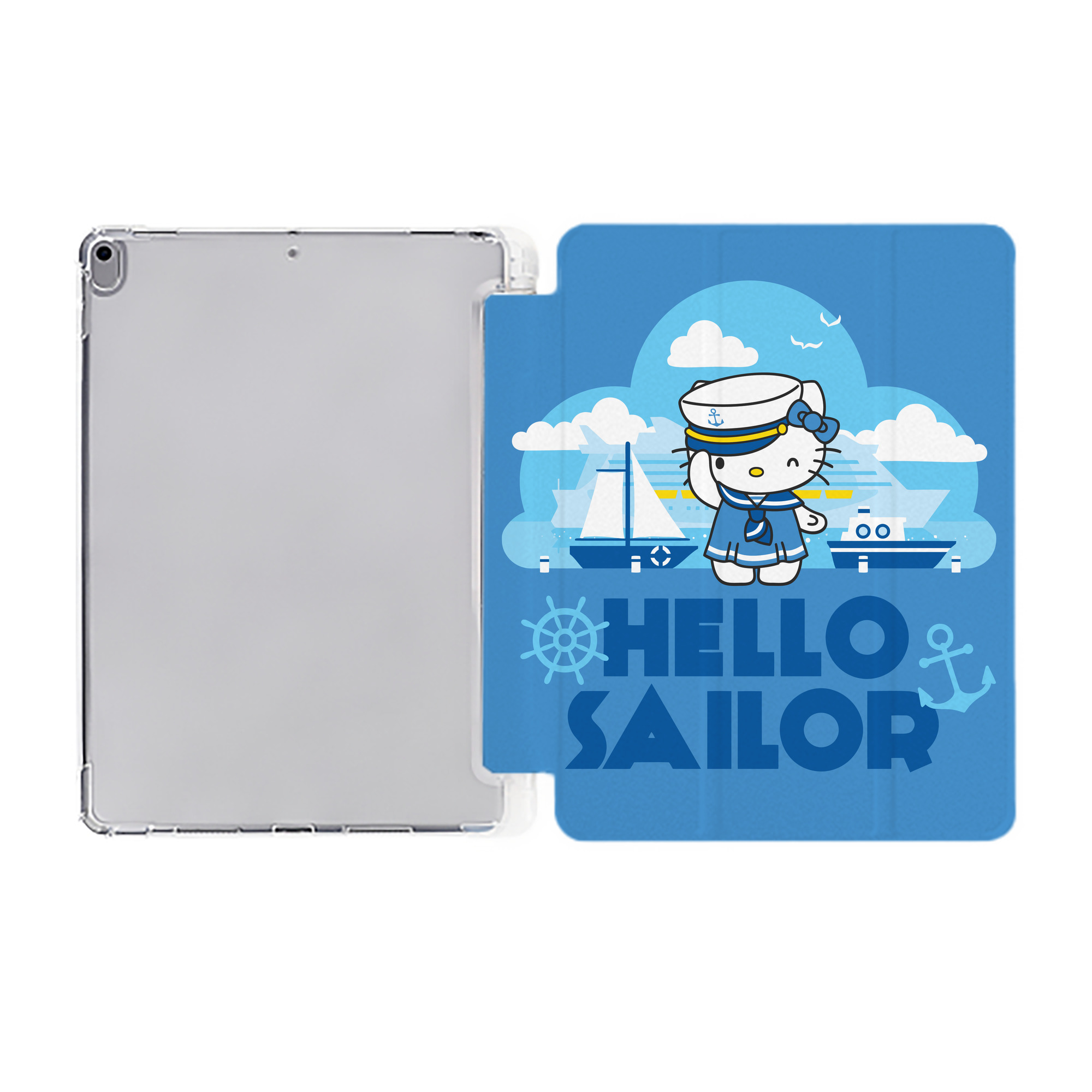 （画像用） Hello Kitty ハローキティ IPad ケース ペン収納付き 三つ折りスタンド PUレザー×シリコン 対応機種9.5/10.5/10.9インチ